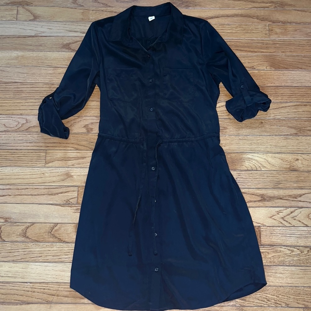 Black button up dress